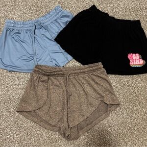Women's Casual Shorts Set - Blue, Black, and Brown
